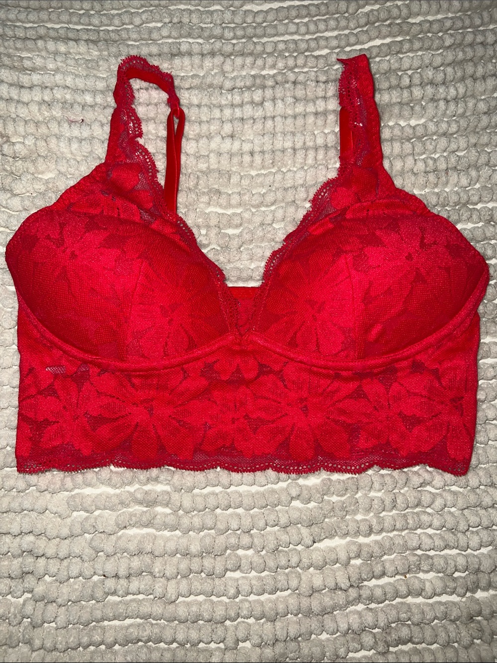 Victoria Secret Pink Red Lace Bralette Longline - Women Intimates & Sleepwear